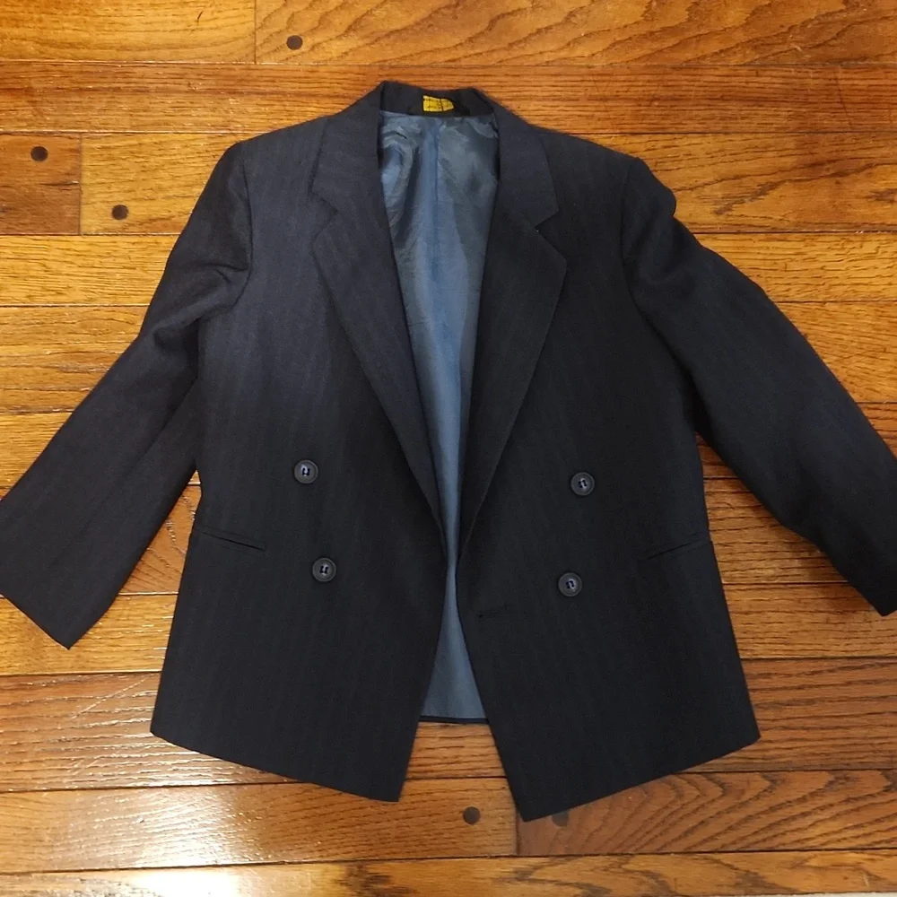 Boys Classic Black Double-Breasted Blazer 1st Communion